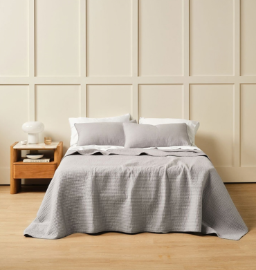 Linen House Marceau Coverlet Set Grey