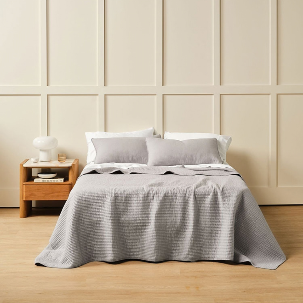 Linen House Marceau Coverlet Set Grey