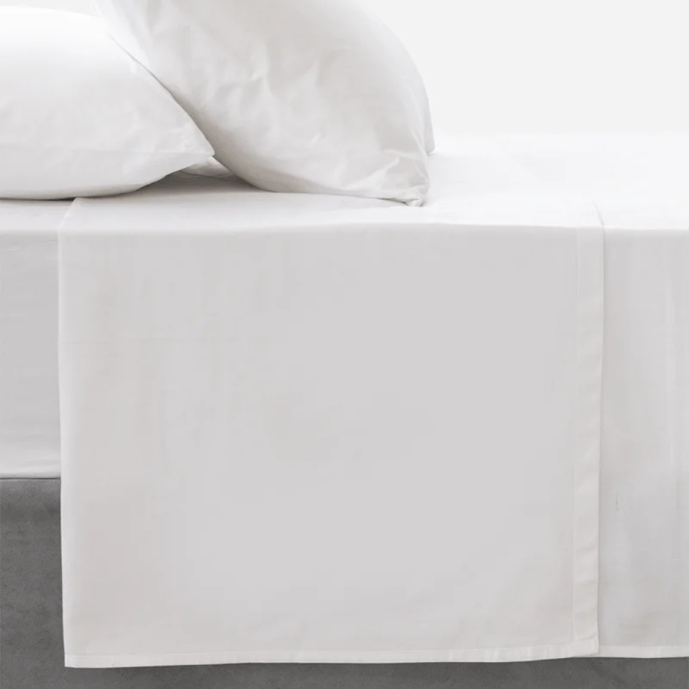 Cotton Co Twill Hotel Collection 100% Cotton White Flat Sheet