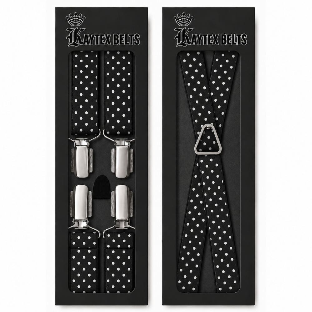Kaytex 4 Clip Polka Belt Black