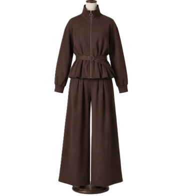 Maya Pleated Track Suit Choc
