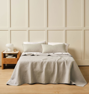 Linen House Marceau Coverlet Set Oatmeal