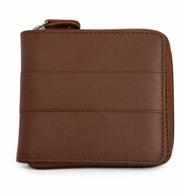 Nappa Zip Wallet Tan