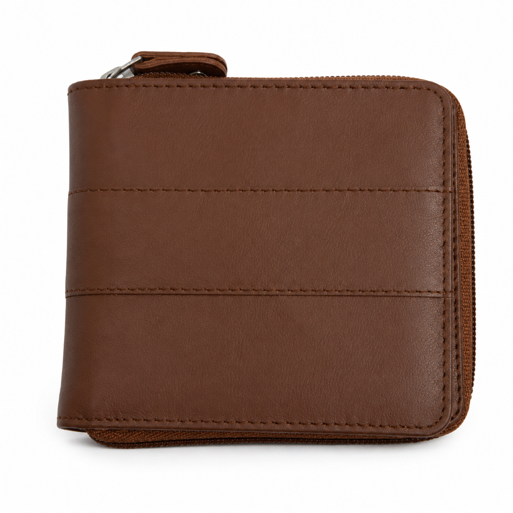 Nappa Zip Wallet Tan