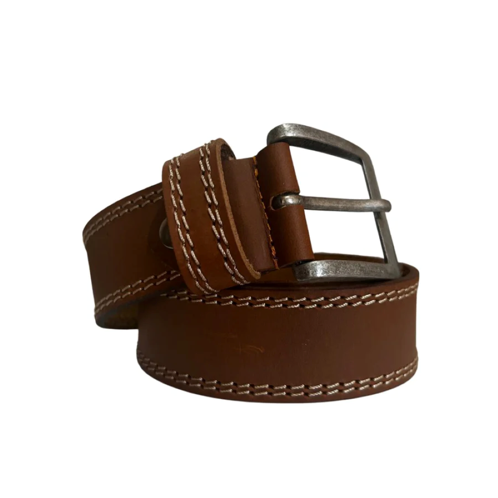 Kaytex Nappa Double Stitch Belt Tan