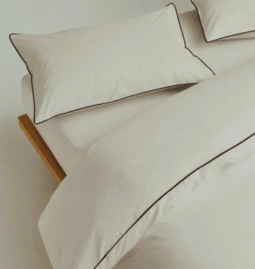 Espello Piped Duvet Cover Set Stone/Black