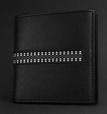 Nappa Stripe Wallet Black