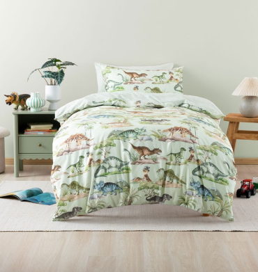 Linen House Dino Duvet Cover Set Green