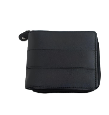 Nappa Zip Wallet Black