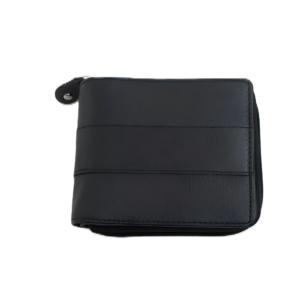Nappa Zip Wallet Black
