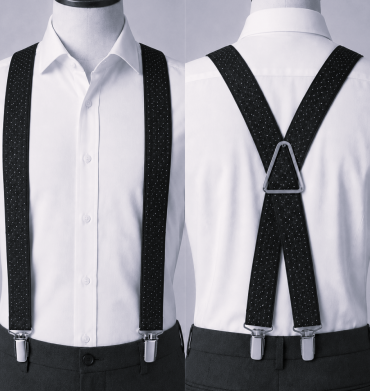 Kaytex 4 Clip Pin Dot Belt Black