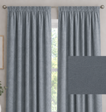 Vie De Luxe Lee Extra Large Taped Curtain Granite 225X250