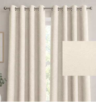 Vie De Luxe Standard  Eyelet Curtain Ivory 225X225