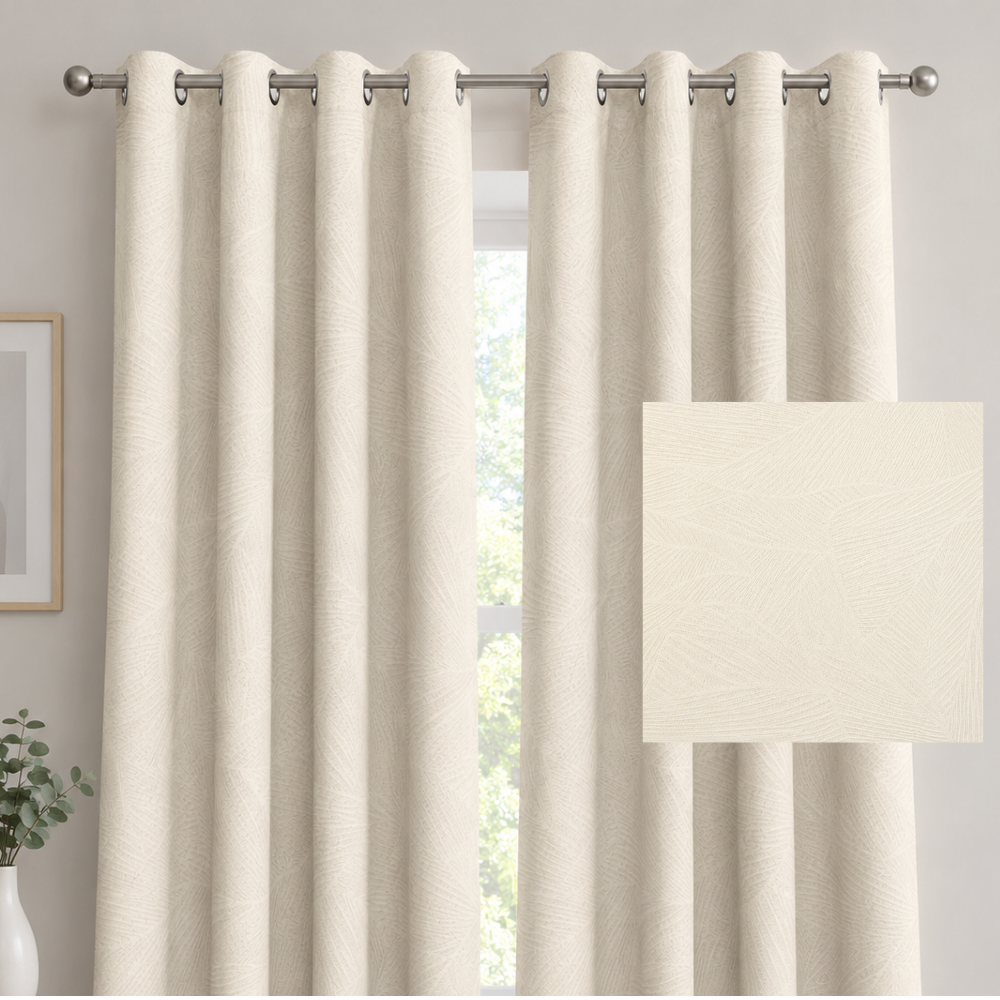 Vie De Luxe Standard Eyelet Curtain Ivory 225X225