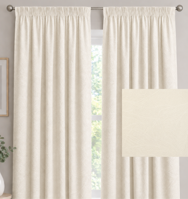 Vie De Luxe Lee Standard Taped Curtain Ivory 225X218