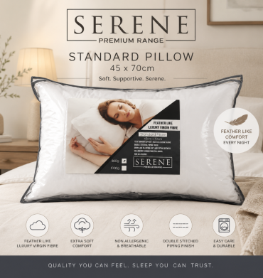 Serene Standard Pillow 800g 45x70cm